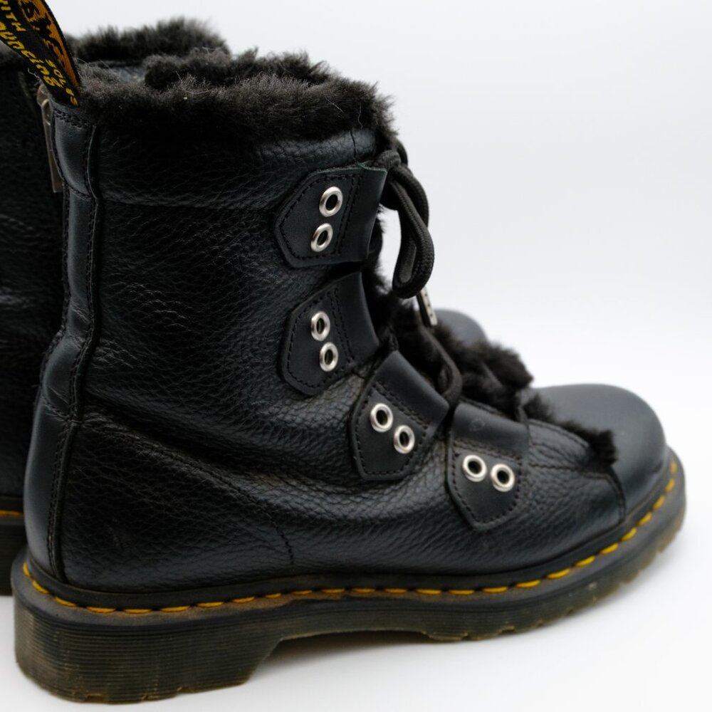 Dr. Martens 1460 Faux Fur Lined Leather Lace Up Boots - Picture 4 of 6